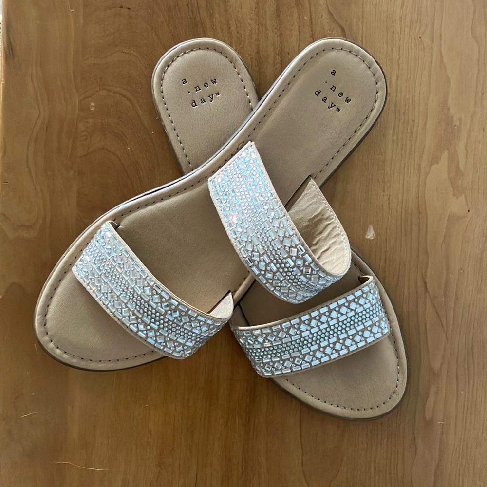 Size 8 A New Day Silver Sandals